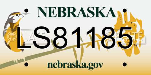 LS81185 Nebraska License Plate