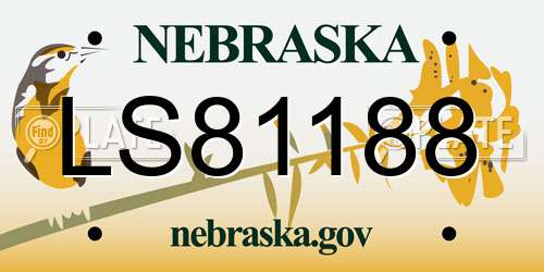 LS81188 Nebraska License Plate