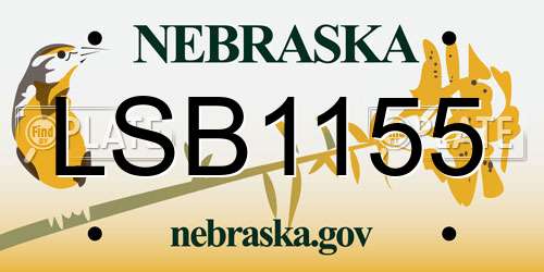 LSB1155 Nebraska License Plate