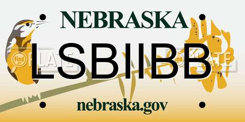 LSBIIBB Nebraska License Plate