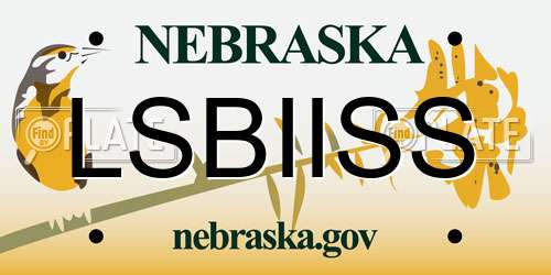 LSBIISS Nebraska License Plate