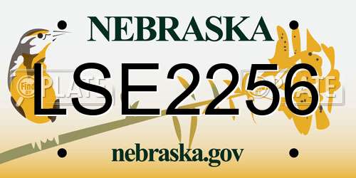LSE2256 Nebraska License Plate