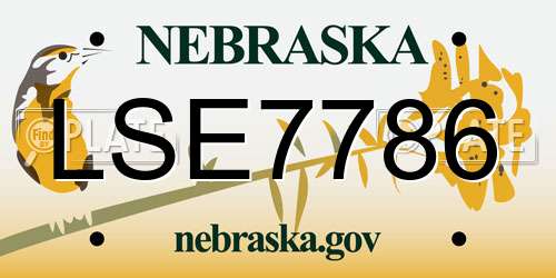 LSE7786 Nebraska License Plate