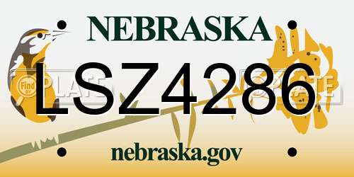 LSZ4286 Nebraska License Plate