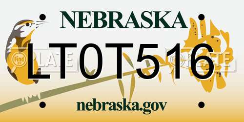 LT0T516 Nebraska License Plate