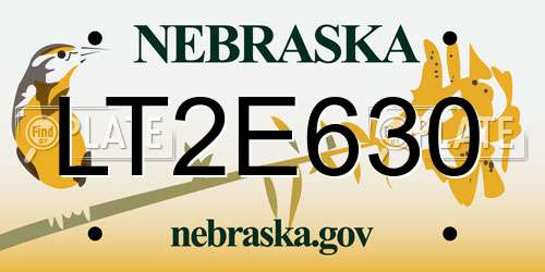 LT2E630 Nebraska License Plate