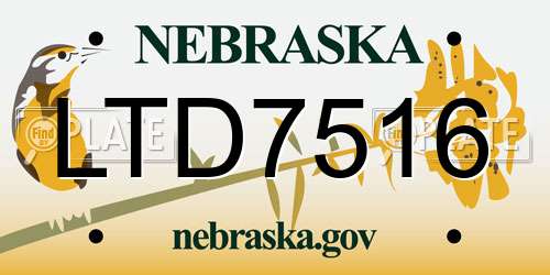 LTD7516 Nebraska License Plate