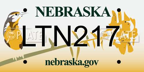 LTN217 Nebraska License Plate