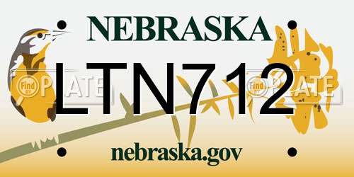 LTN712 Nebraska License Plate