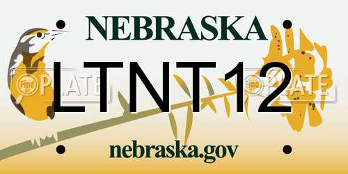 LTNT12 Nebraska License Plate