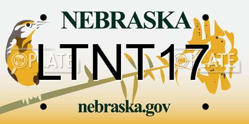 LTNT17 Nebraska License Plate