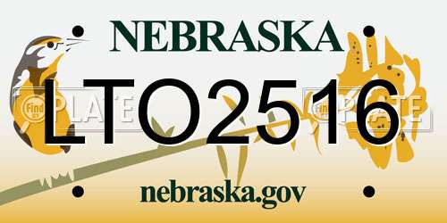 LTO2516 Nebraska License Plate
