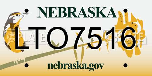 LTO7516 Nebraska License Plate
