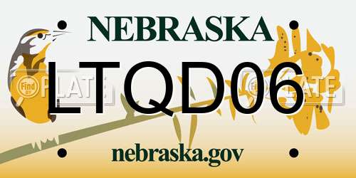 LTQD06 Nebraska License Plate