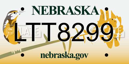 LTT8299 Nebraska License Plate