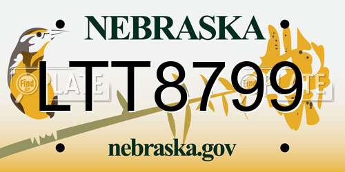 LTT8799 Nebraska License Plate