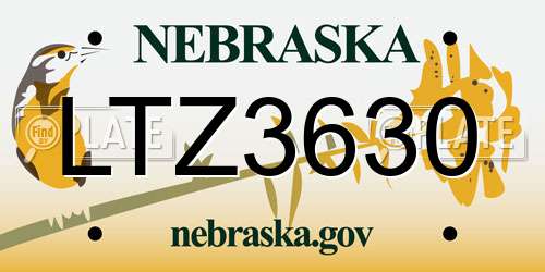 LTZ3630 Nebraska License Plate