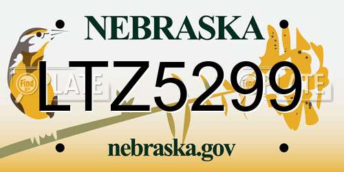 LTZ5299 Nebraska License Plate