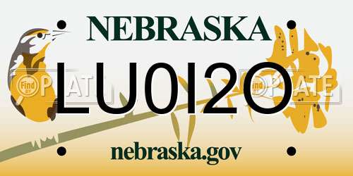 LU0I2O Nebraska License Plate