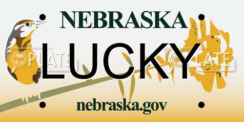 LUCKY Nebraska License Plate