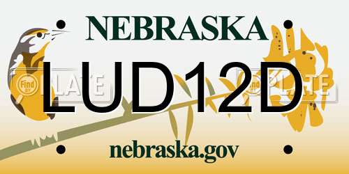 LUD12D Nebraska License Plate