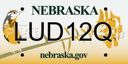 LUD12Q Nebraska License Plate