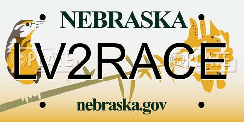 LV2RACE Nebraska License Plate