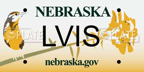 LVIS Nebraska License Plate