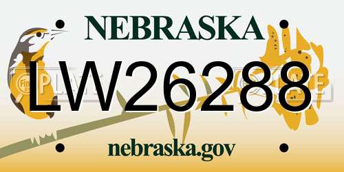 LW26288 Nebraska License Plate