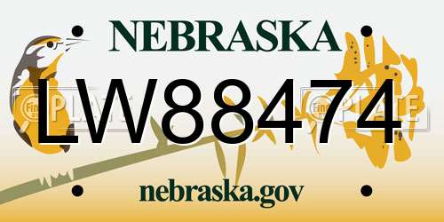 LW88474 Nebraska License Plate
