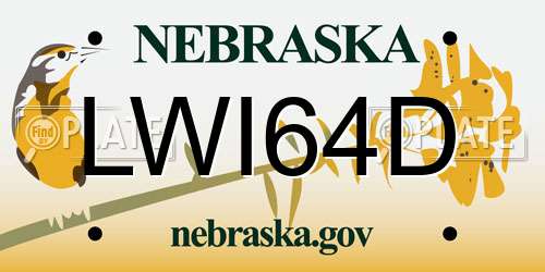 LWI64D Nebraska License Plate