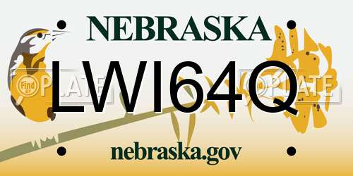 LWI64Q Nebraska License Plate