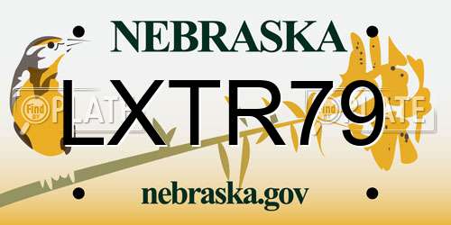 LXTR79 Nebraska License Plate
