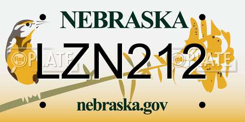 LZN212 Nebraska License Plate