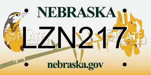 LZN217 Nebraska License Plate