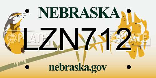 LZN712 Nebraska License Plate