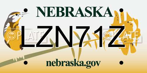 LZN71Z Nebraska License Plate