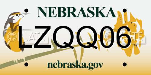LZQQ06 Nebraska License Plate