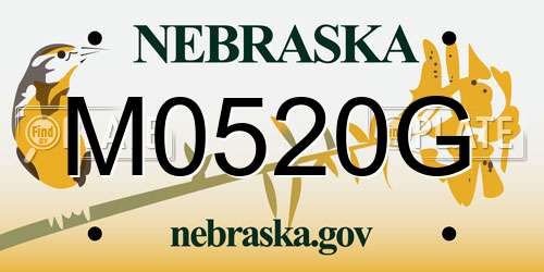 M0520G Nebraska License Plate