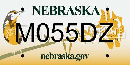 M055DZ Nebraska License Plate