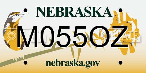 M055OZ Nebraska License Plate