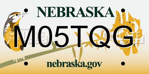 M05TQG Nebraska License Plate
