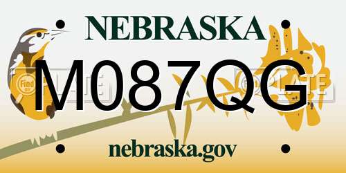 M087QG Nebraska License Plate