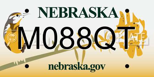M088QT Nebraska License Plate