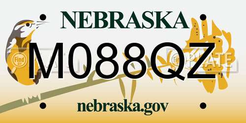 M088QZ Nebraska License Plate