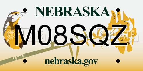M08SQZ Nebraska License Plate