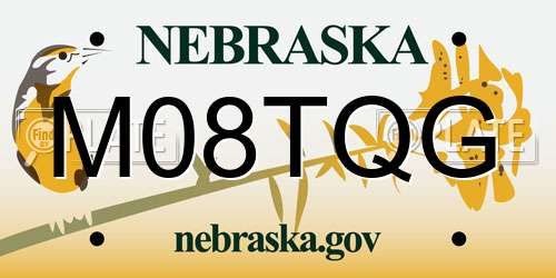M08TQG Nebraska License Plate