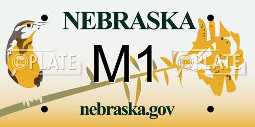 M1 Nebraska License Plate