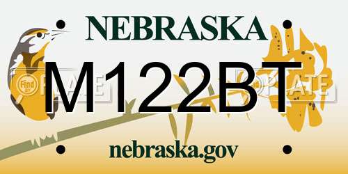 M122BT Nebraska License Plate