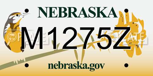 M1275Z Nebraska License Plate